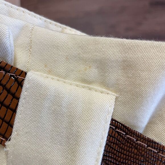 Vintage Francine Browner Midi Fringe Button Belted Wrap Skirt Cream Lt Yellow 7 - Picture 14 of 14